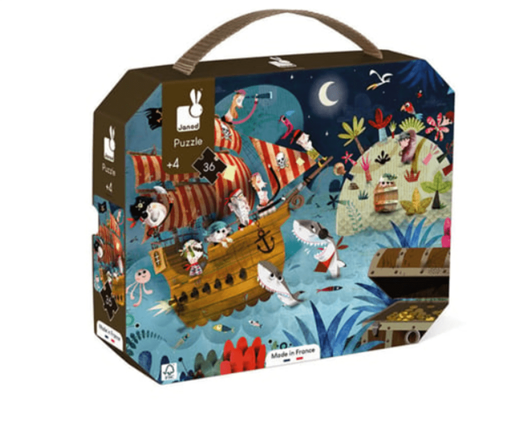 Janod 54 Parça Çantalı Puzzle - Ayıcık Ailesi resmi