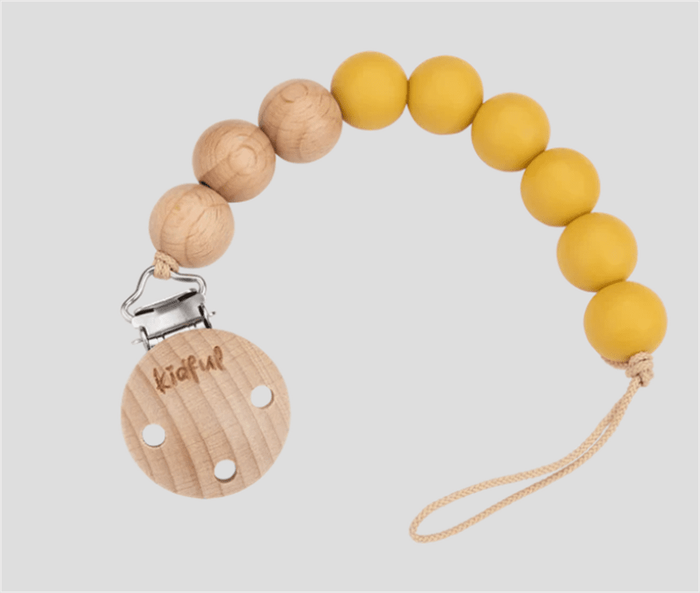 Kidful Silikon Emzik Askısı Mustard resmi