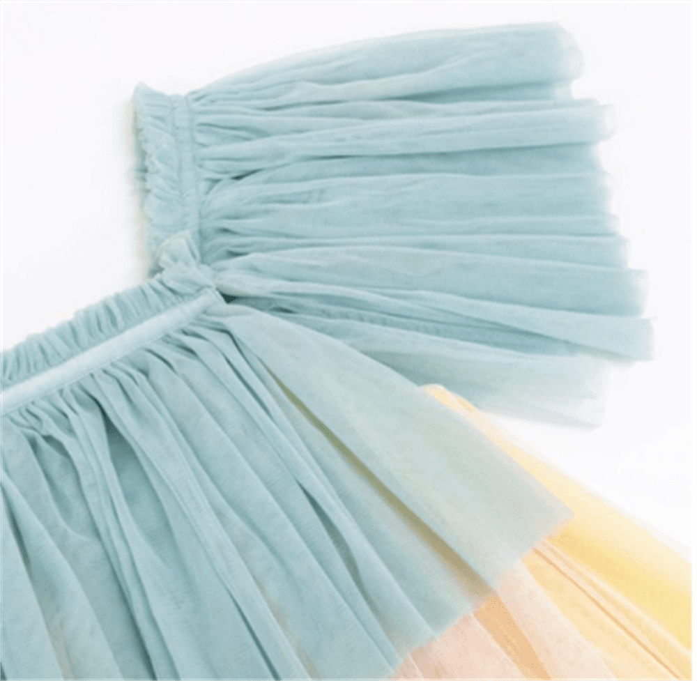 Fırfırlı Gökkuşağı Elbisesi 3-4 Yaş resmi