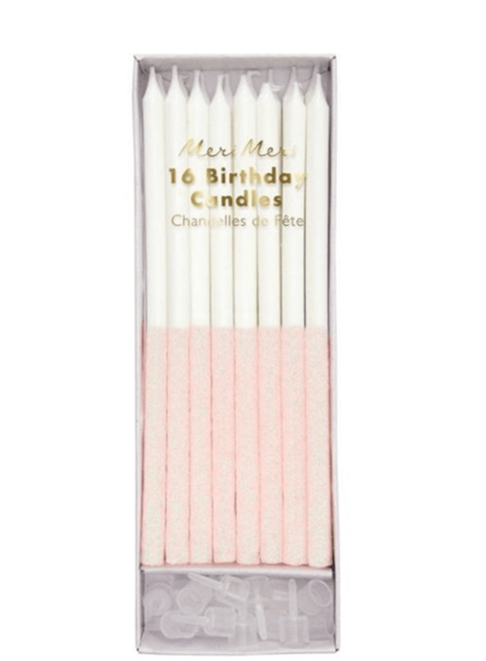 Açık Pembe Simli Mumlar resmi