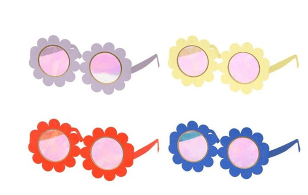 Çiçekli Kağıt Gözlük resmi