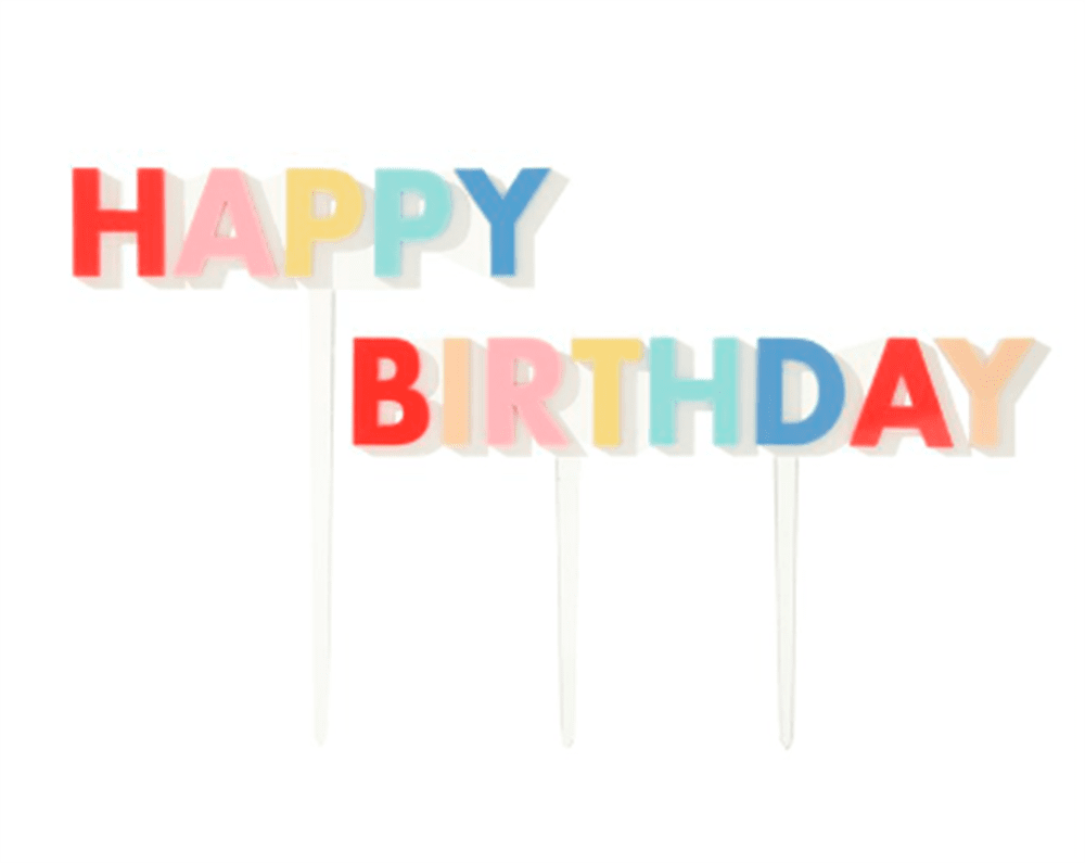 Happy Birthday Akrilik Pasta Süsü resmi