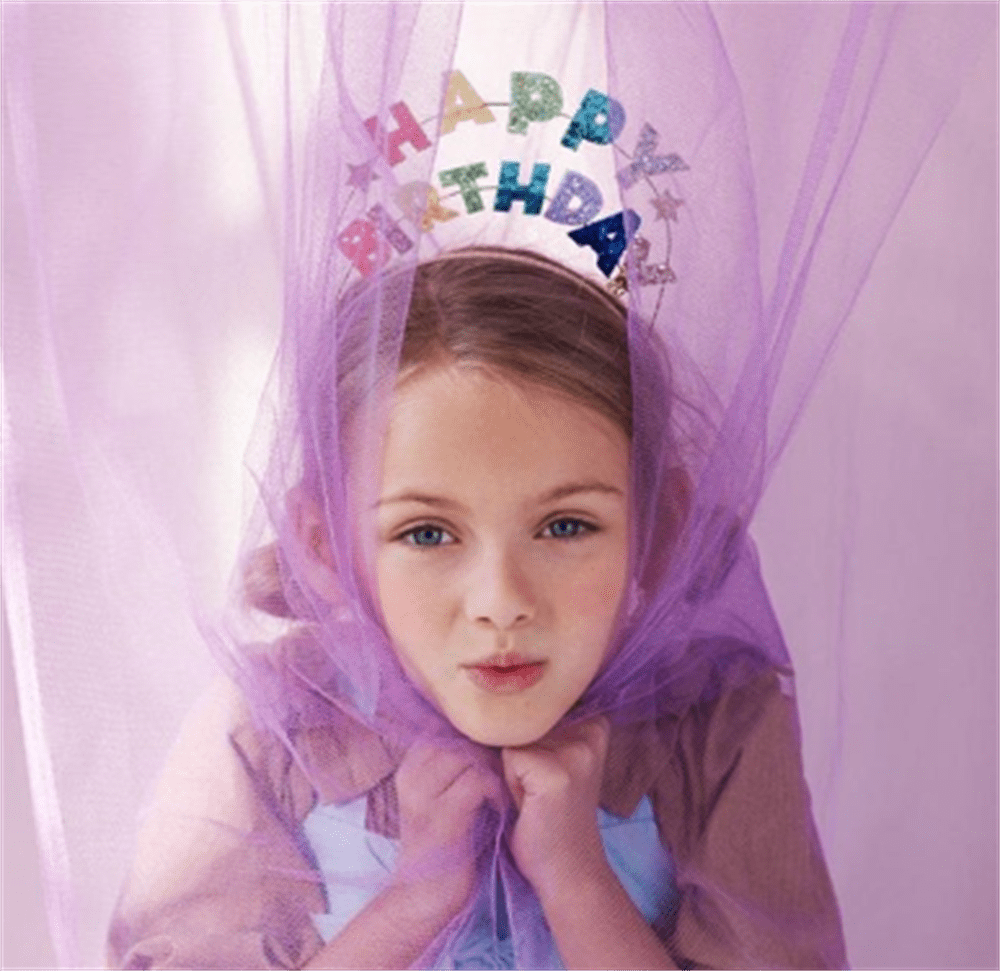 Simli Happy Birthday Taç resmi