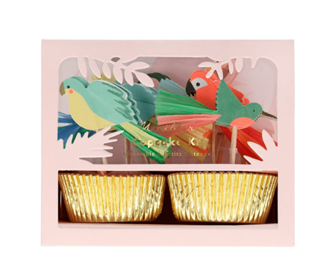 Tropikal Kuşlar Cupcake Kit 24’lü resmi
