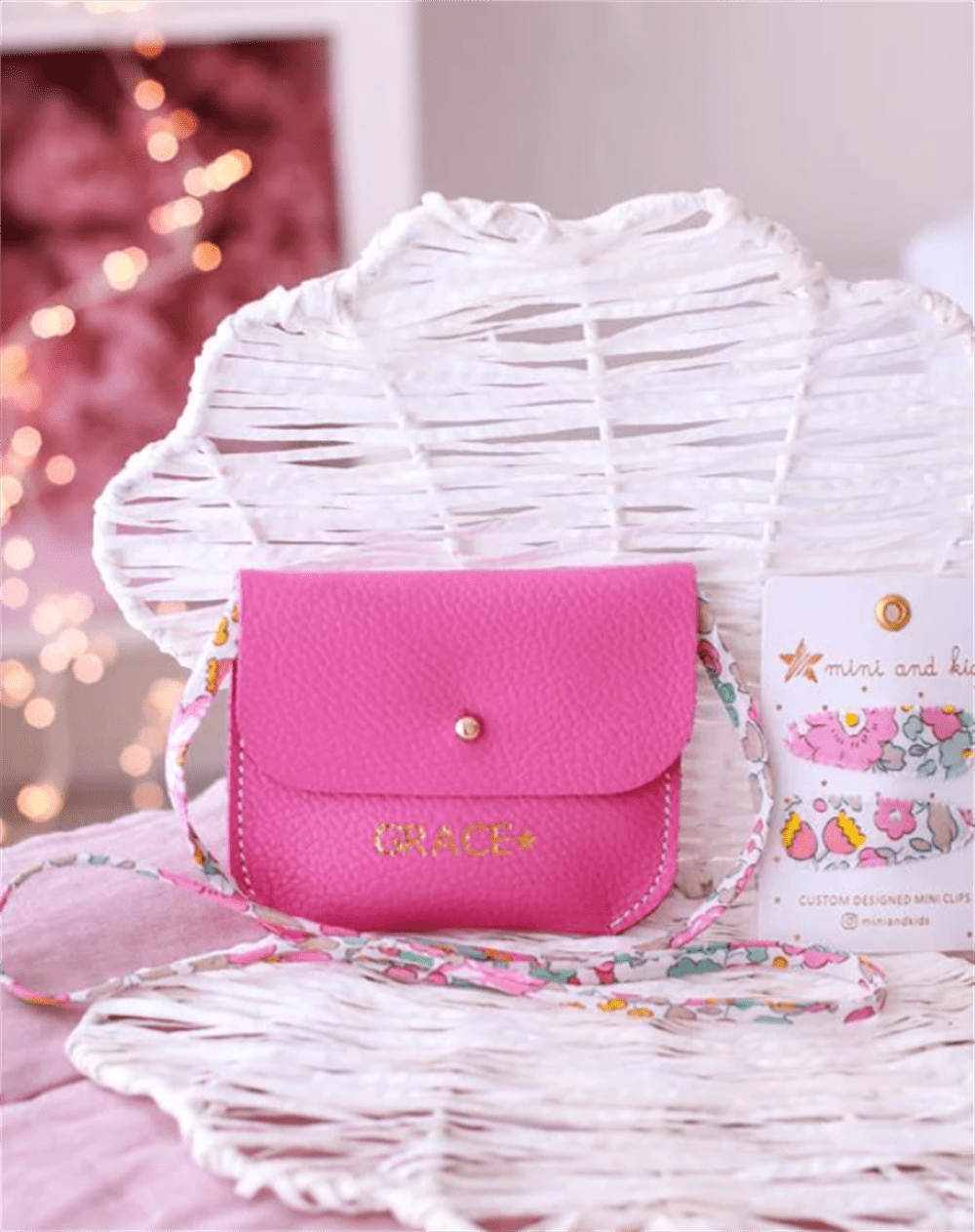 Mini & Kids Deri Çanta Fuşya resmi
