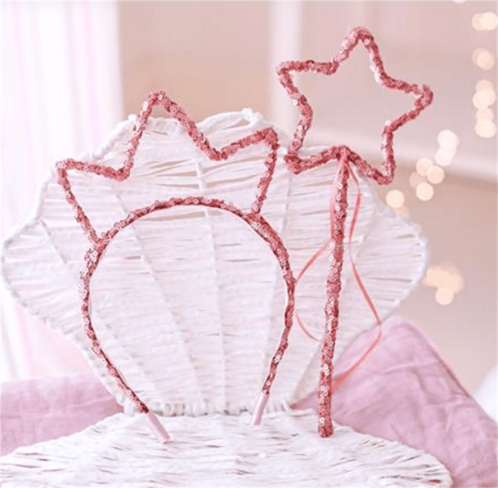 Mini & Kids Taç Asa Seti Fosforlu Pembe resmi