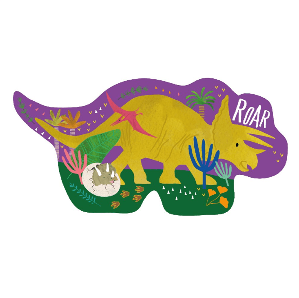 12 Parça Şekilli Yapboz Dinosaur resmi