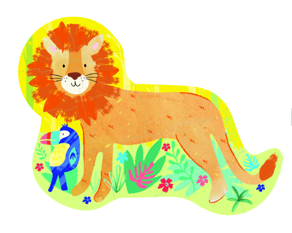 12 Parça Şekilli Yapboz Lion resmi