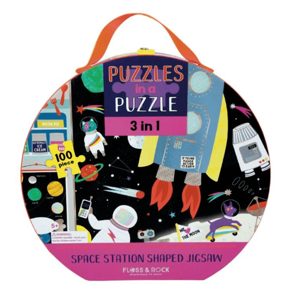 3 ü 1 arada 100 Parça Yapboz Space resmi