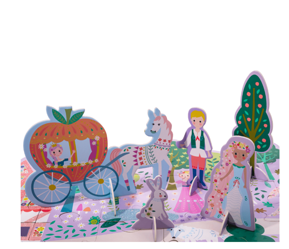 60 Parça Fairy Tale Pop Out Yer Yapbozu resmi