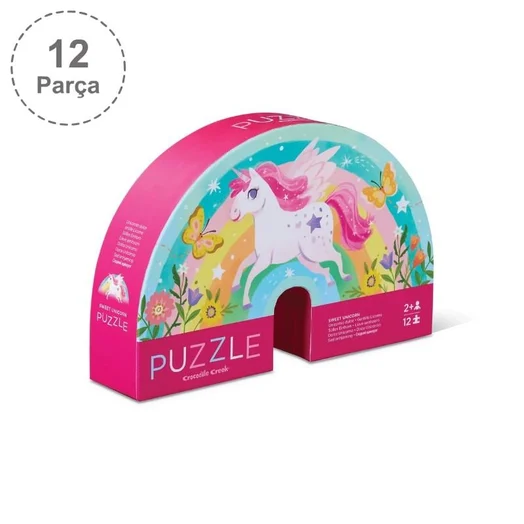 Crocodile Creek Dekoratif Puzzle - 12 Parça - Sweet Unicorn resmi