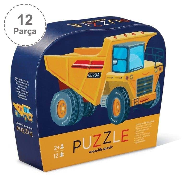Crocodile Creek Mini Puzzle - 12 Parça - Construction Zone resmi