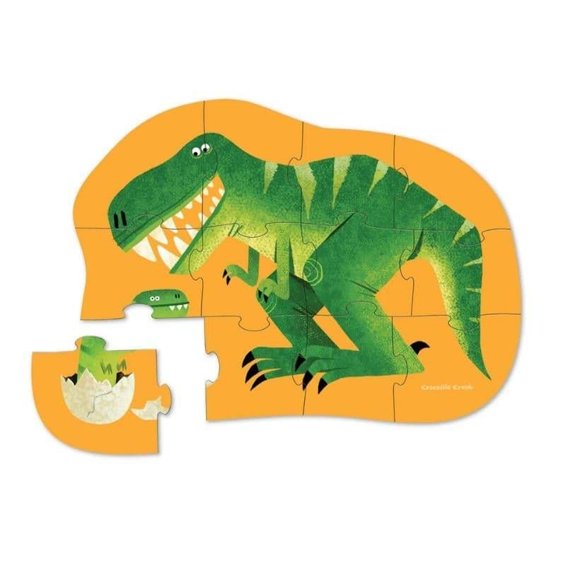 Crocodile Creek Mini Puzzle - 12 Parça - Dinozor Ve Yavrusu resmi