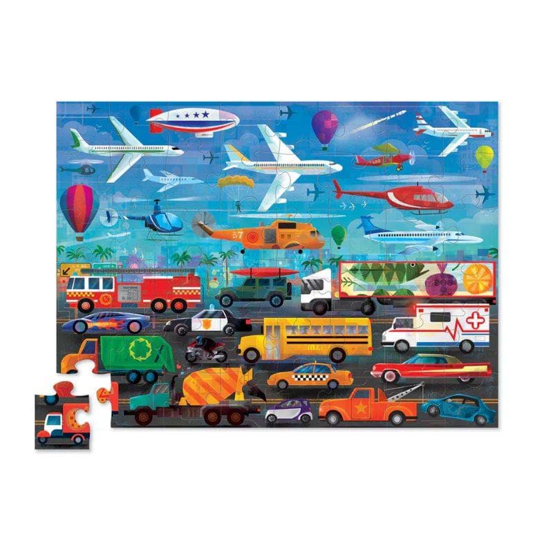 Crocodile Creek Puzzle - 48 Parça - Things That Go resmi