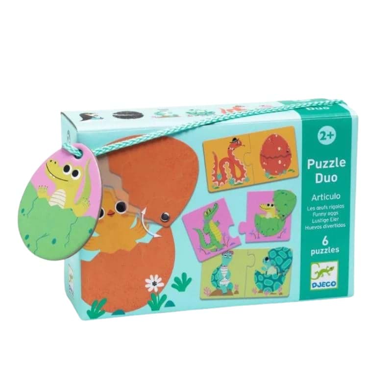 Djeco İkili Puzzle / Funny Eggs resmi