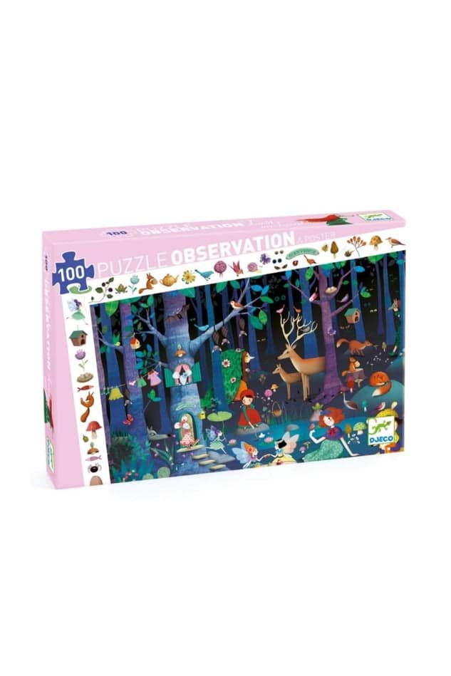 Djeco Klasik Puzzle 100 Parça - Enchanted Forest resmi