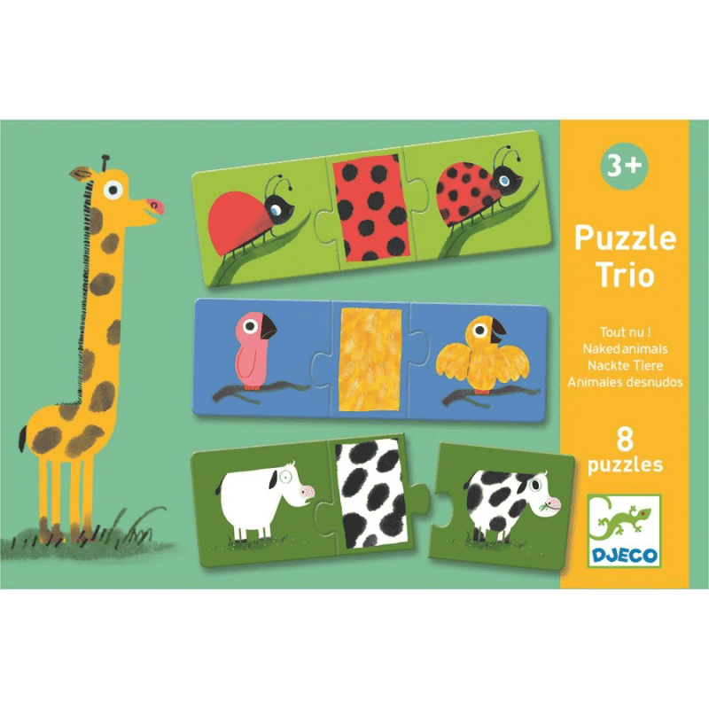 Djeco Üçlü Puzzle / Naked Animals resmi