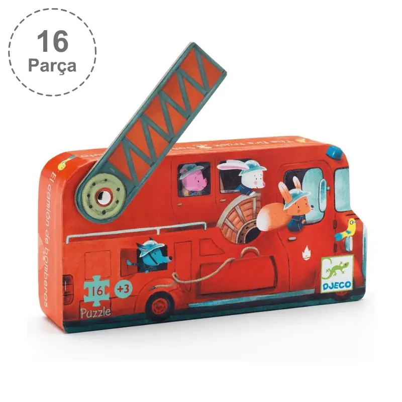 Fire Truck Puzzle 16 Parça resmi