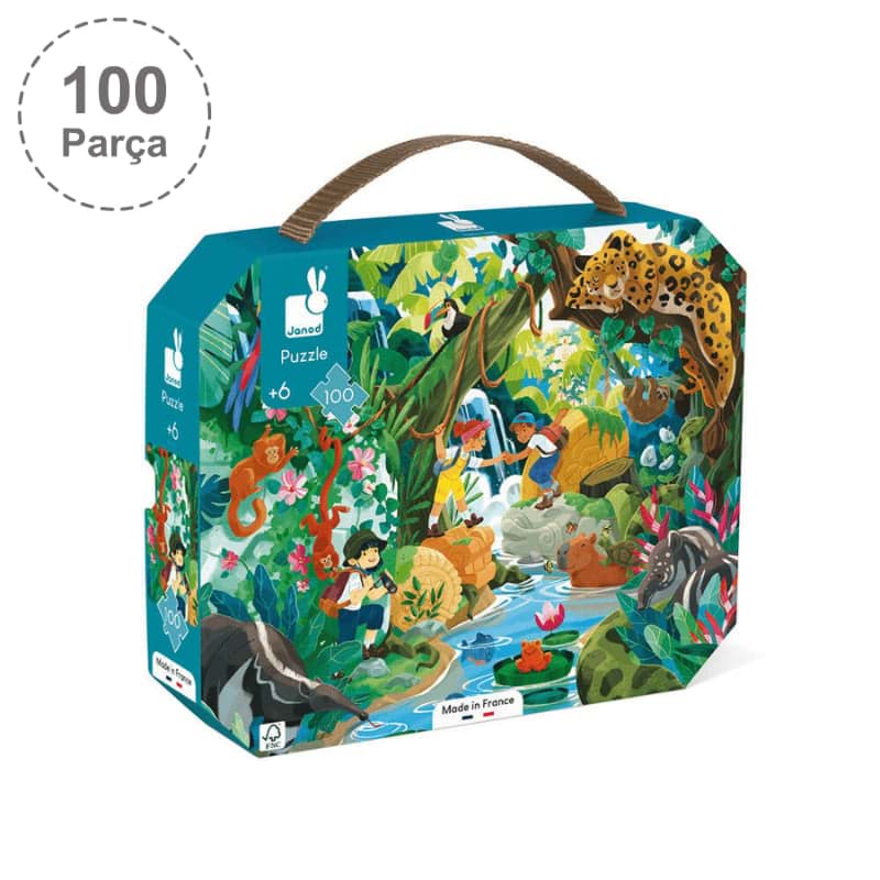 Janod 100 Parça Çantalı Puzzle - Inka Macerası resmi