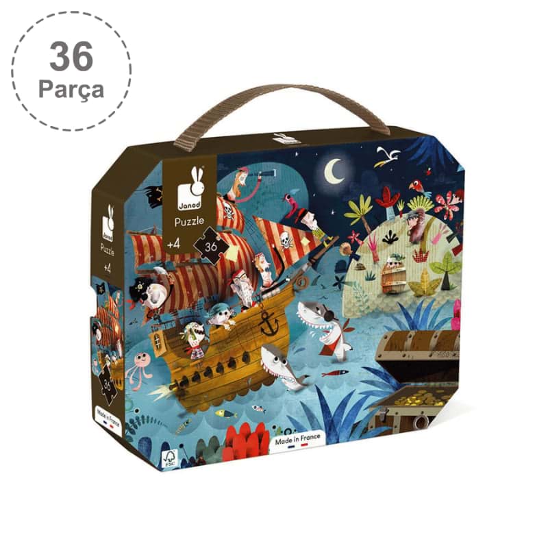 Janod 36 Parça Çantalı Puzzle - Hazine Avı resmi