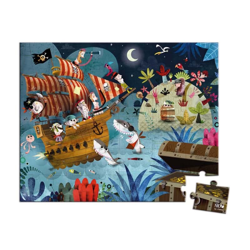 Janod 36 Parça Çantalı Puzzle - Hazine Avı resmi