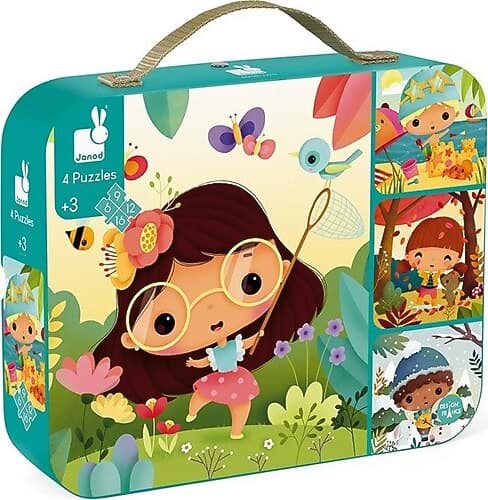 Janod 4 Aşamalı Çantalı Puzzle Seti - Mevsimler resmi