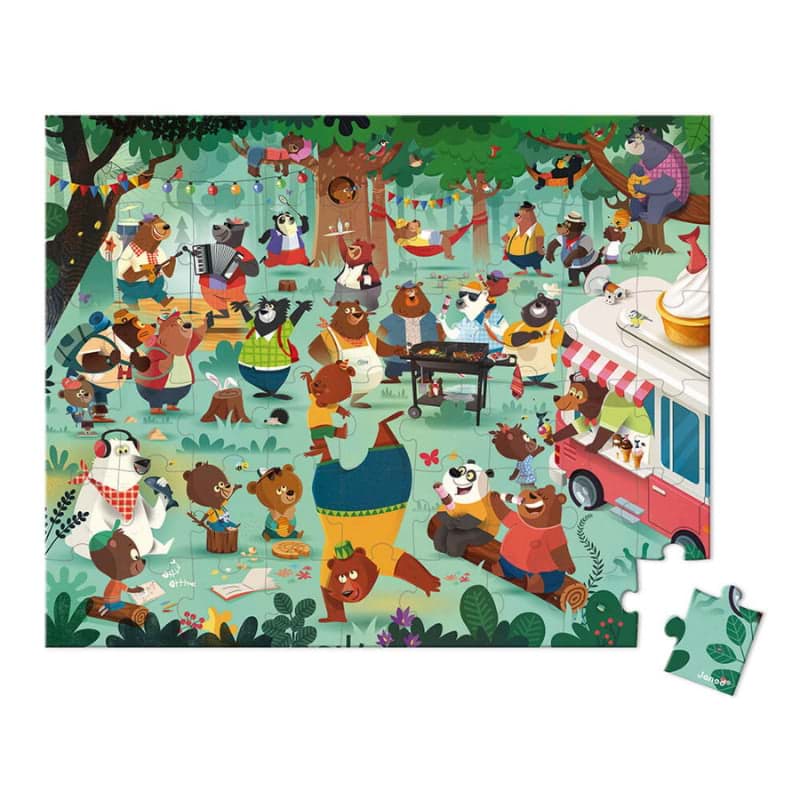 Janod 54 Parça Çantalı Puzzle - Ayıcık Ailesi resmi