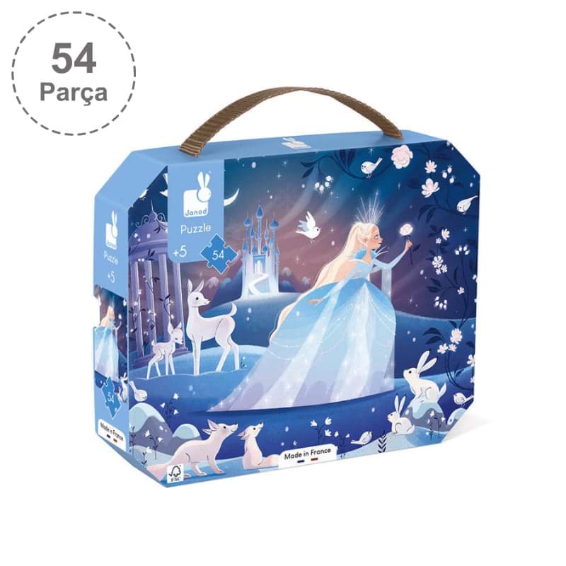 Janod 54 Parça Çantalı Puzzle - Karlar Kraliçesi resmi