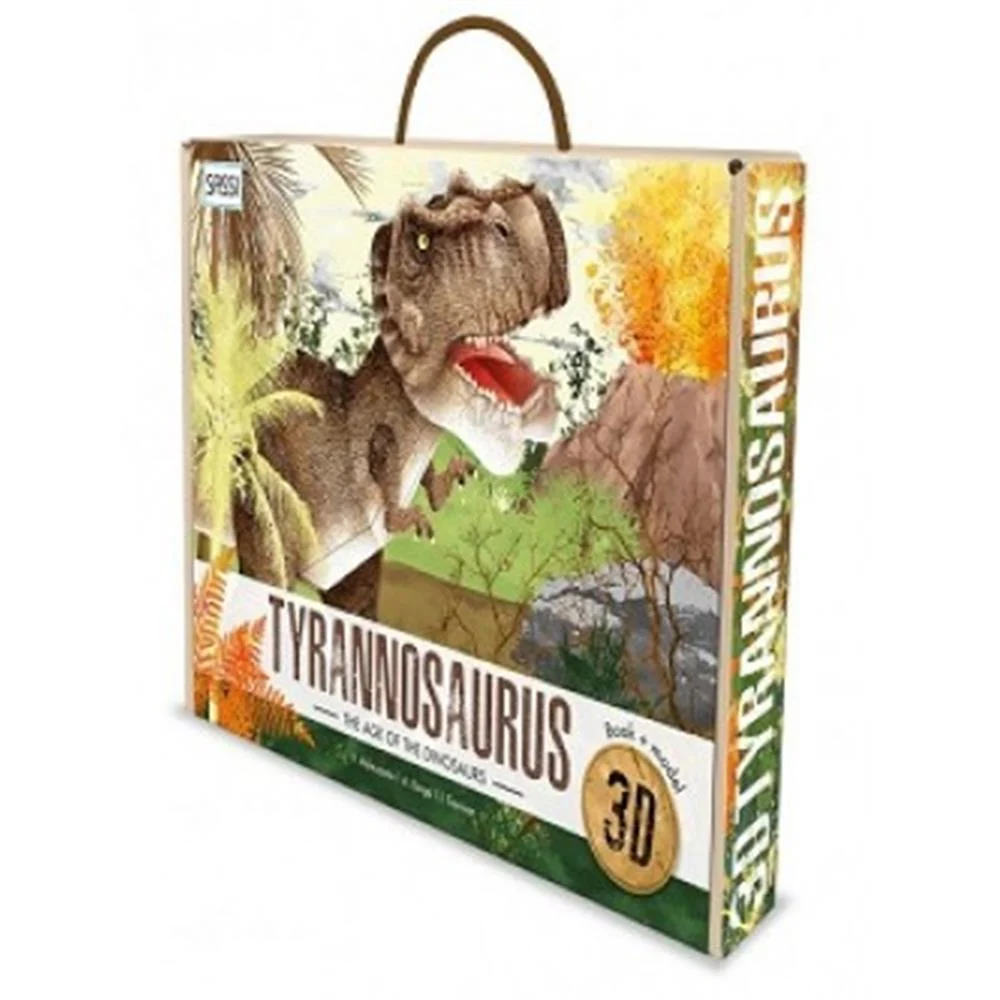 Kitap ve 3D Model - Tyrannosaurus resmi