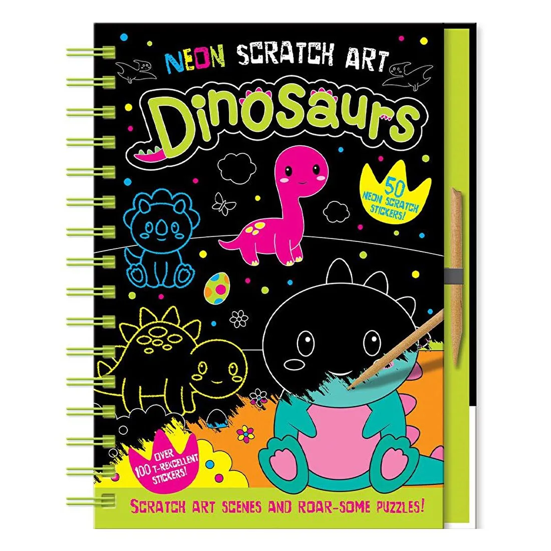 Neon Scratch Art - Dinosaurs resmi