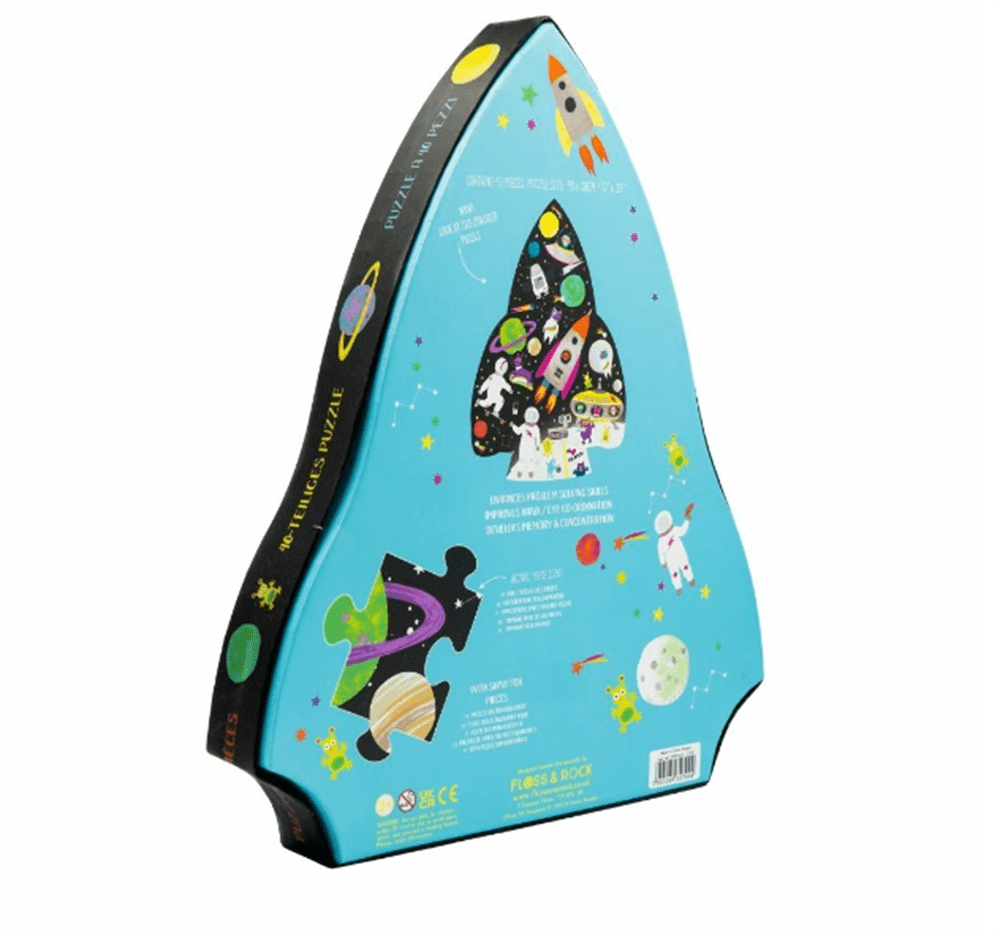 Floss & Rock 40 Parça Şekilli Yapboz Roket Space resmi