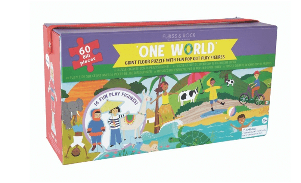 Floss & Rock 60 Parça Yer Yapbozu One World resmi