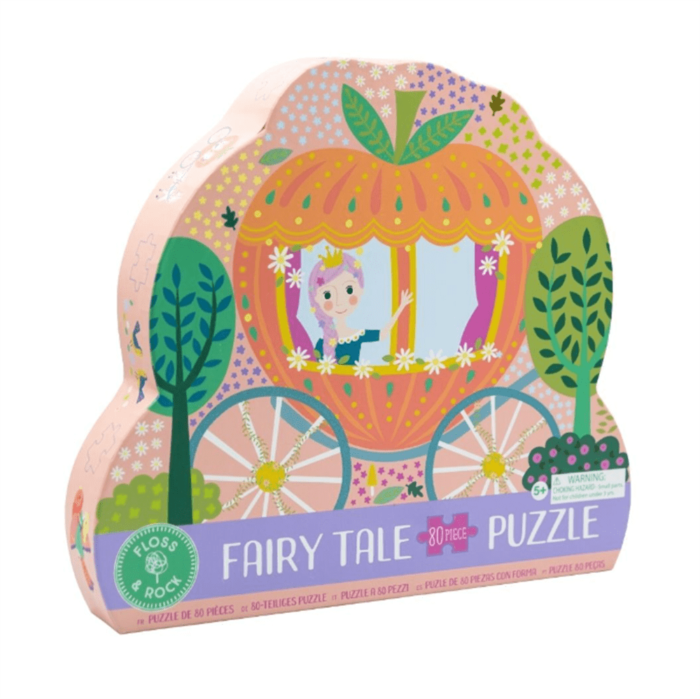 Floss & Rock 80 Parça Şekilli Yapboz Bal Kabağı Arabası Fairy Tale resmi