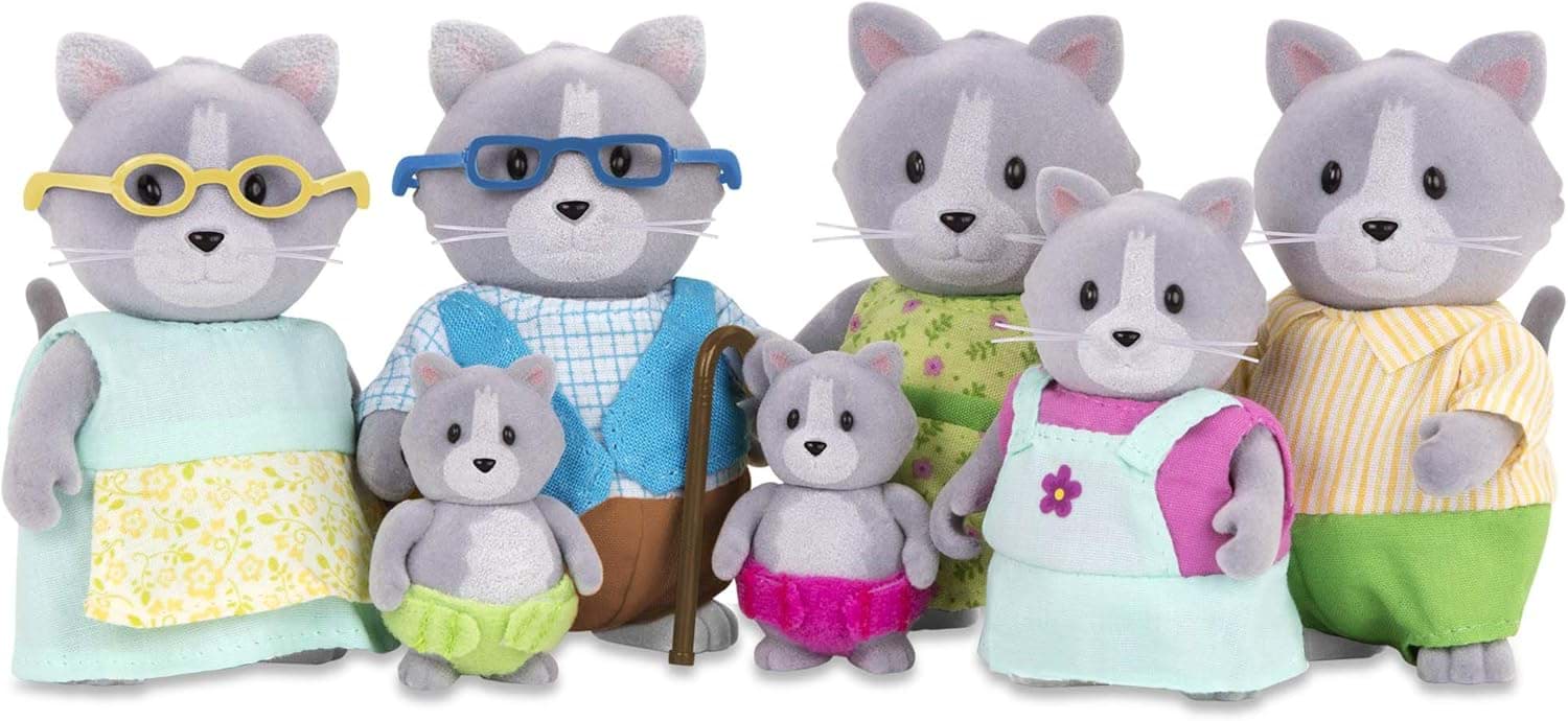 Li'l Woodzeez Gri Kedi Ailesi resmi