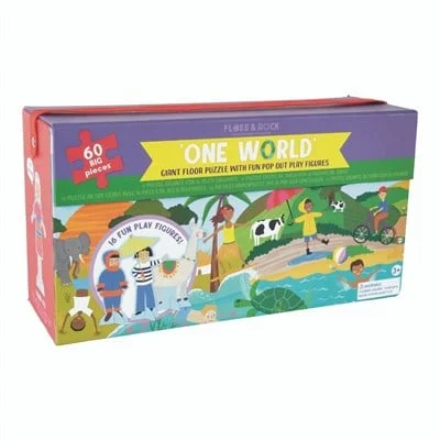 Floss & Rock 60 Parça Yer Yapbozu One World resmi