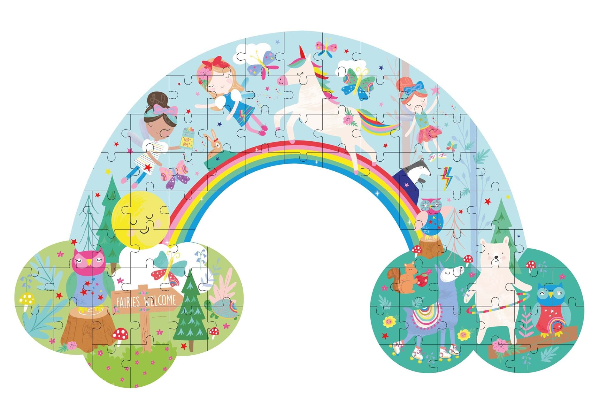 Floss & Rock 80 Parça Şekilli Yapboz Rainbow resmi