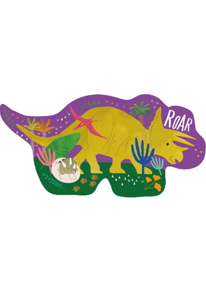 12 Parça Şekilli Yapboz Dinosaur resmi
