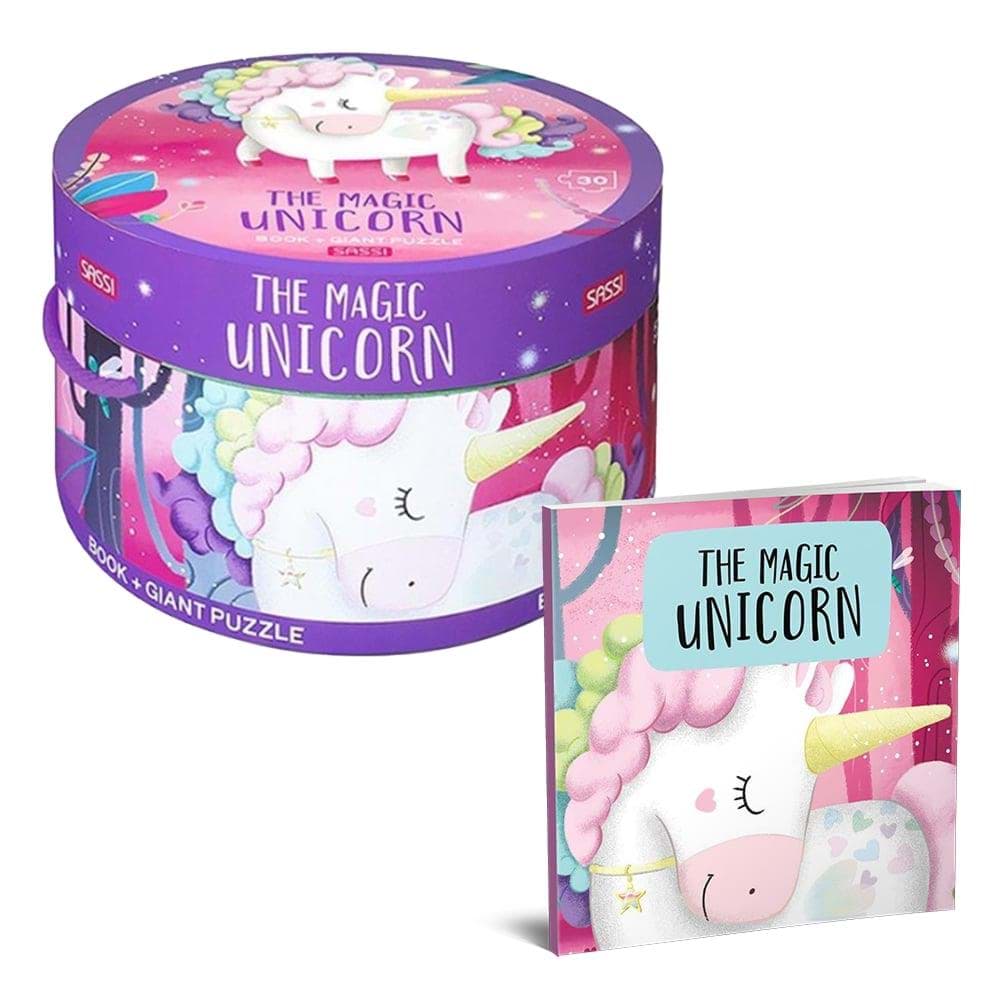 İkisi Bir Arada Dev Puzzle, Kitap- Sihirli Unicorn resmi