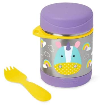 Zoo Paslanmaz Çelik Mama Saklama ve Taşıma Termosu Unicorn 2 Parça Set resmi