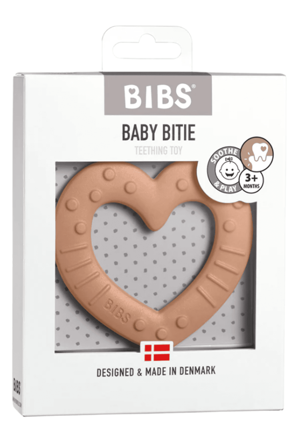 Bibs Baby Bitie Heart Diş Kaşıyıcı Peach resmi