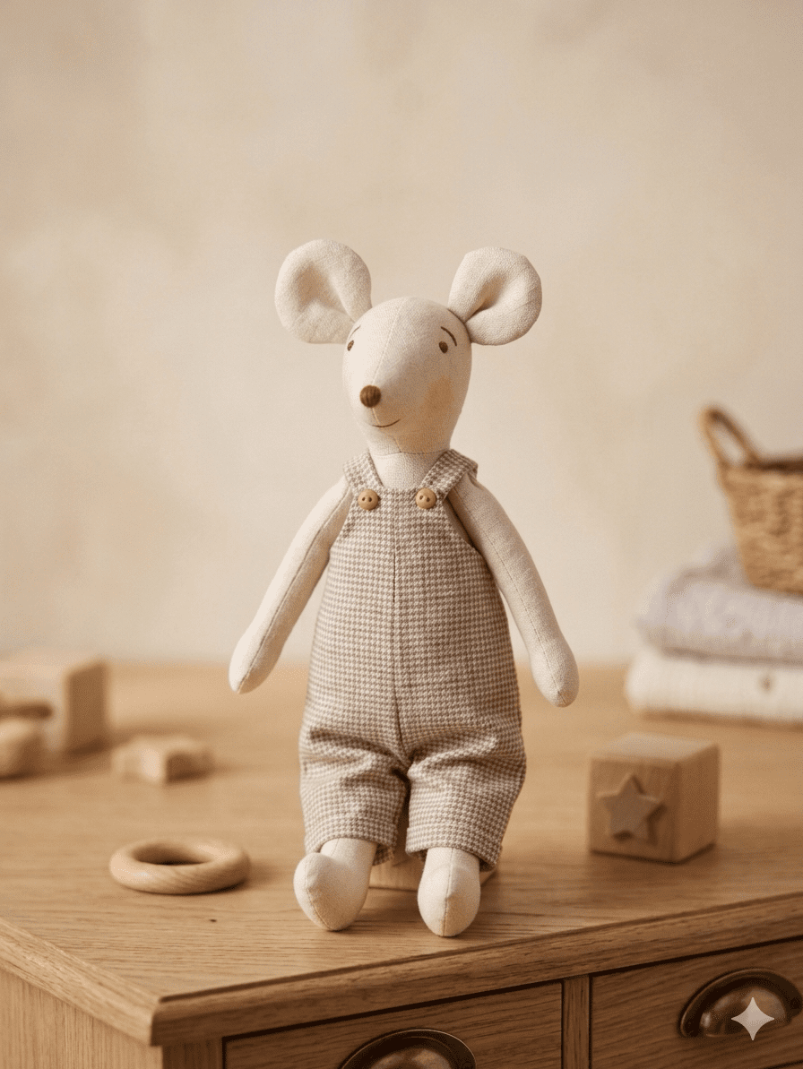 Küçük Boy 38 cm Gri Ekoseli Tulum resmi
