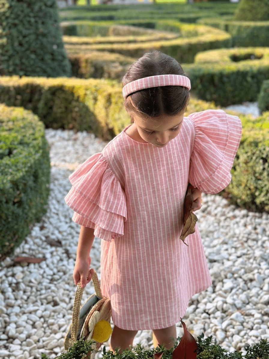 Butterfly Dress Çizgili Pembe 0-2 Yaş resmi