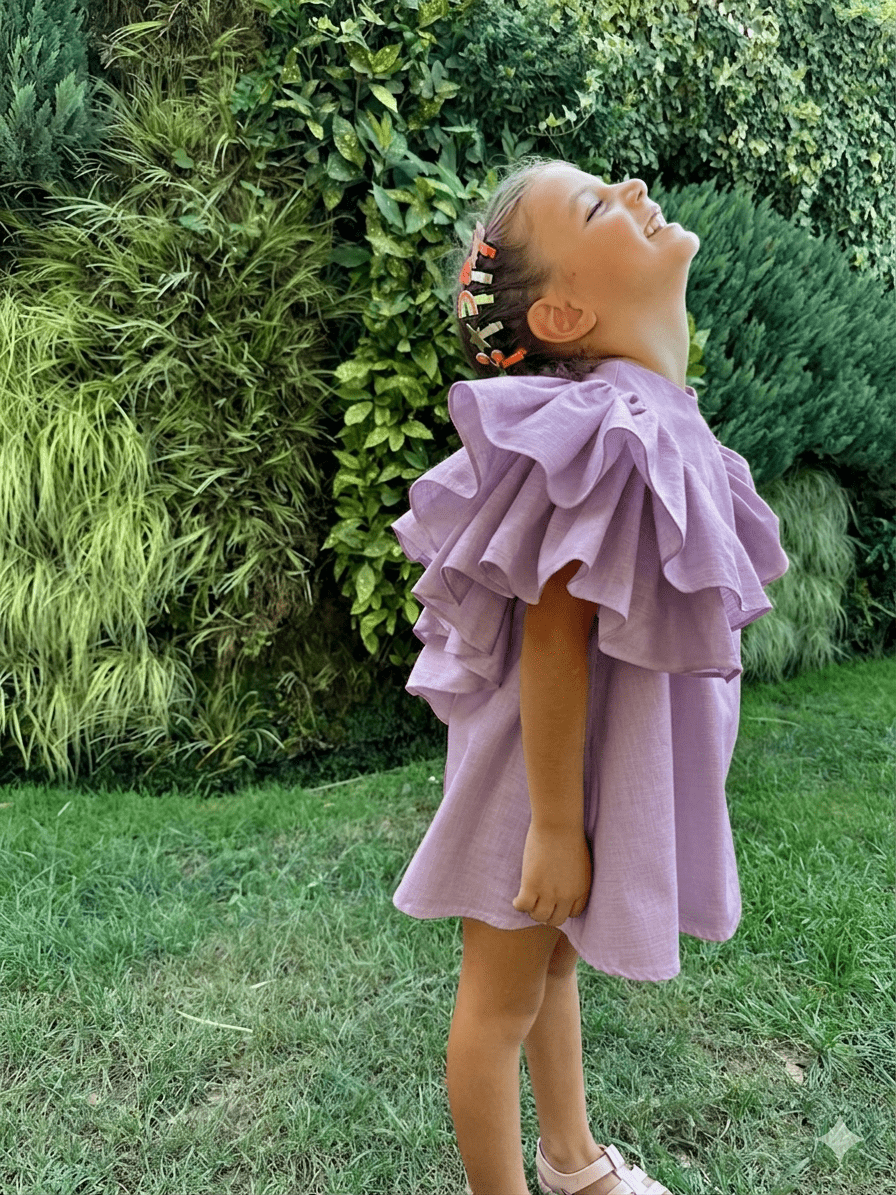 Butterfly Dress Lila 0-2 Yaş resmi