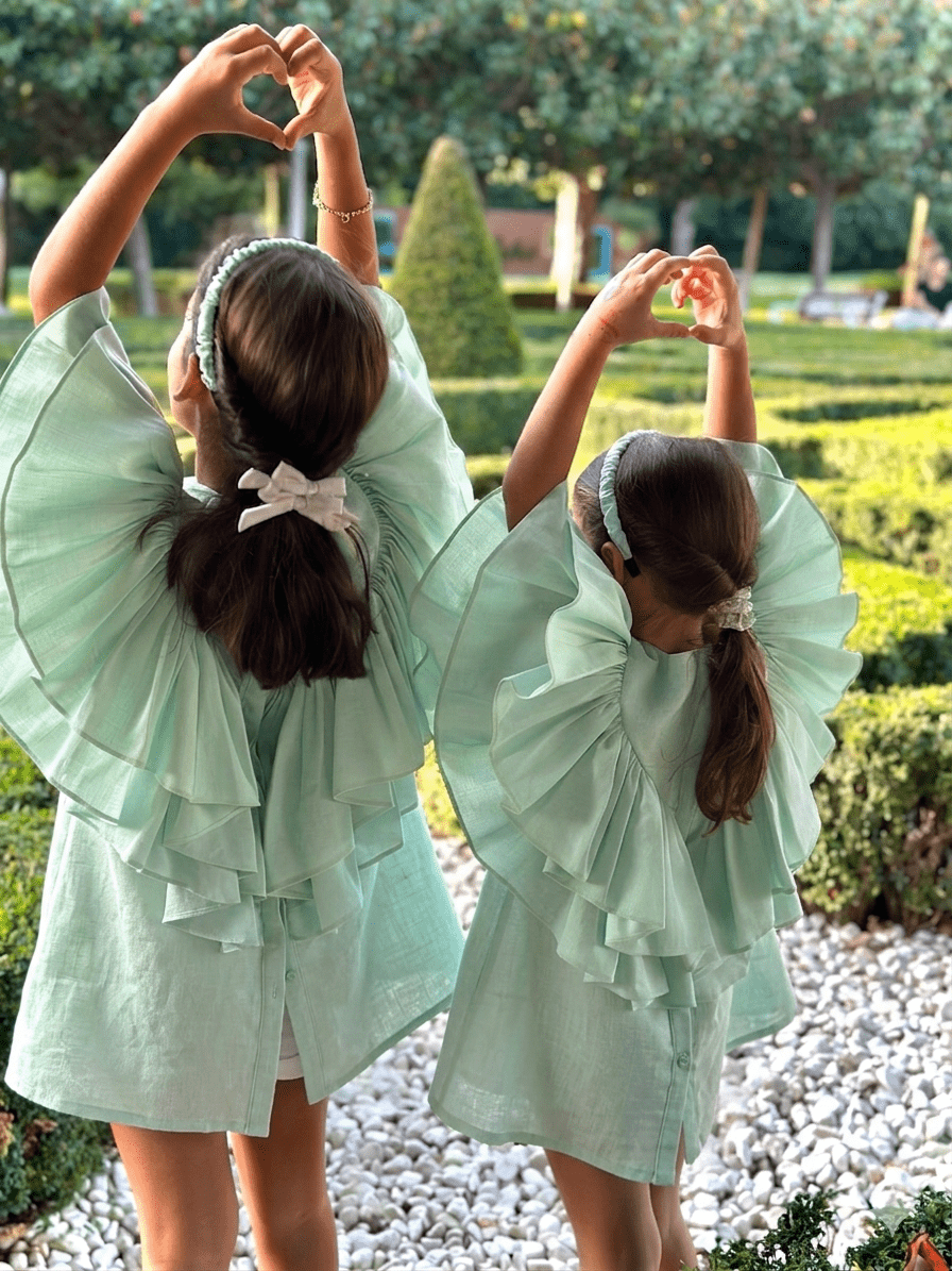Butterfly Dress Su Yeşili 2-4 Yaş resmi