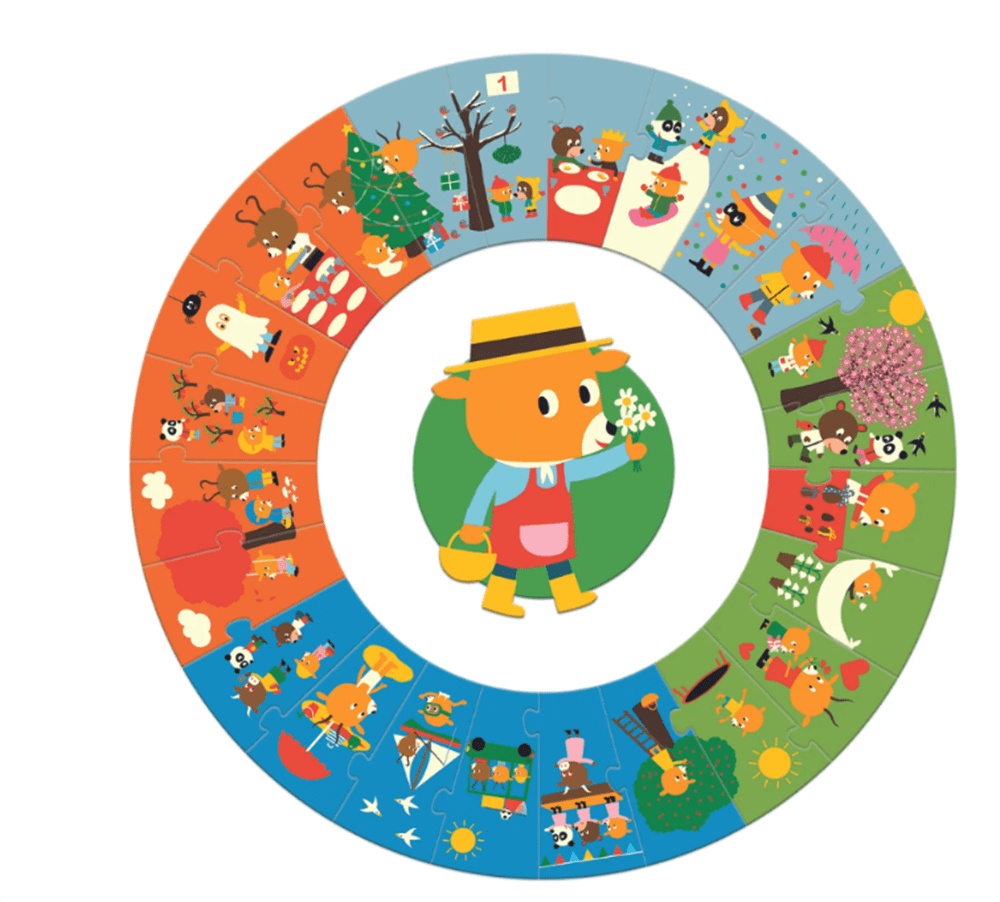 Yuvarlak Puzzle Bir Yıl 24 Parça resmi